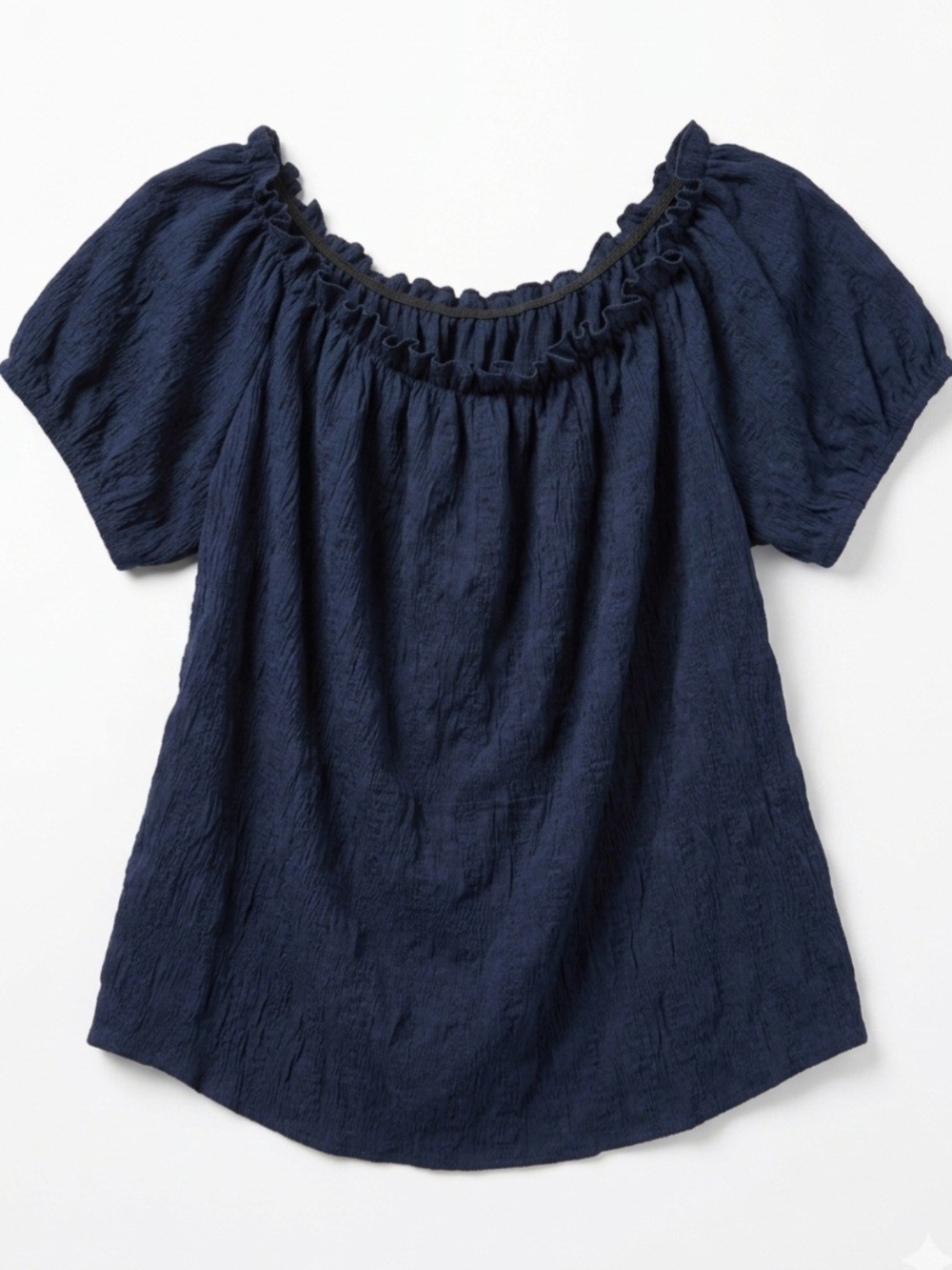 Navy Blue Short-Sleeve Top